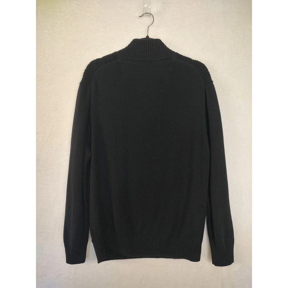 Weatherproof Vintage Mens Black Waffle‎ Knit Mock Neck Button Sweater XL New